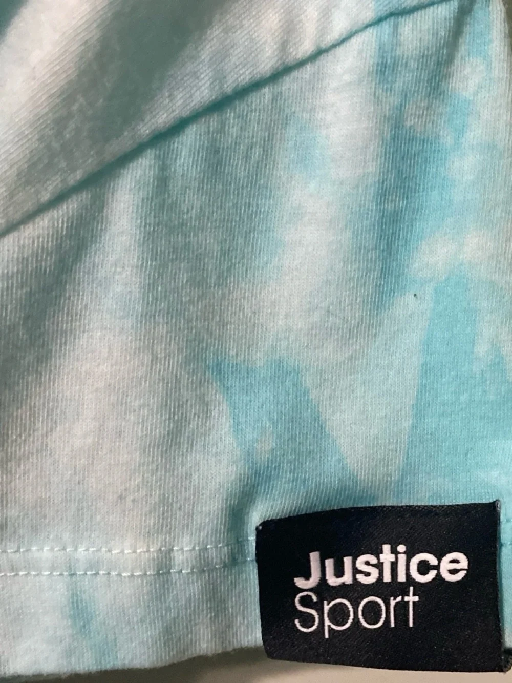 Justice Aqua Tie-Dye Glitter Daisy Graphic Tee XS NWT